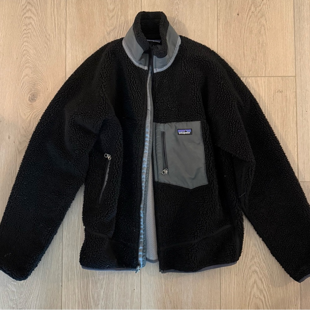 Patagonia Classic Retro X Jacket Deep Pile Size Small Black Gray